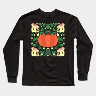 Midnight Mushroom Pumpkin Patch Long Sleeve T-Shirt